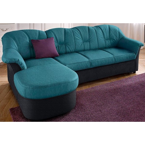 DOMO collection Ecksofa FLORES Schlafsofa, 233x142x86 cm, L-Form, whlw. mit Bettfunktion, whlw. mit Federkern