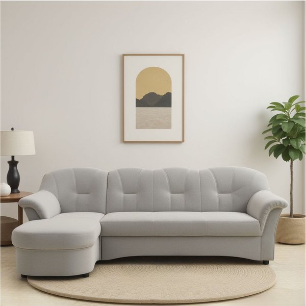 DOMO collection Ecksofa FLORES Schlafsofa, 233x142x86 cm, L-Form, whlw. mit Bettfunktion, whlw. mit Federkern