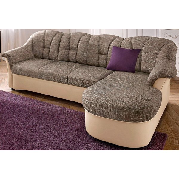 DOMO collection Ecksofa FLORES Schlafsofa, 233x142x86 cm, L-Form, whlw. mit Bettfunktion, whlw. mit Federkern
