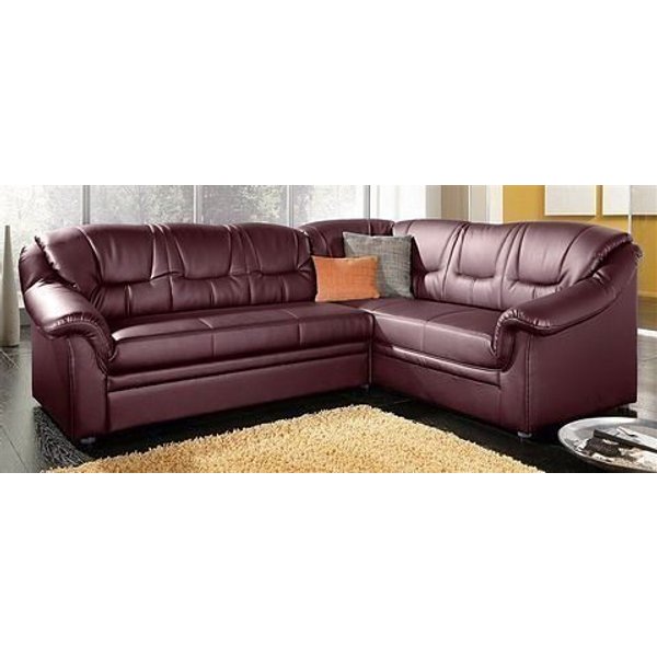DOMO collection Ecksofa Montana, zeitlose Rückensteppung, bequeme Armlehnen, B.234cm, L-Form, wahlweise mit Bettfunktion