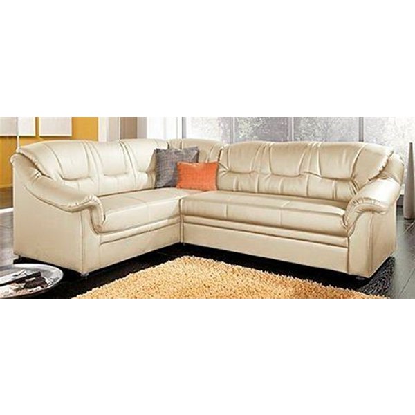 DOMO collection Ecksofa Montana, zeitlose Rückensteppung, bequeme Armlehnen, B.234cm, L-Form, wahlweise mit Bettfunktion