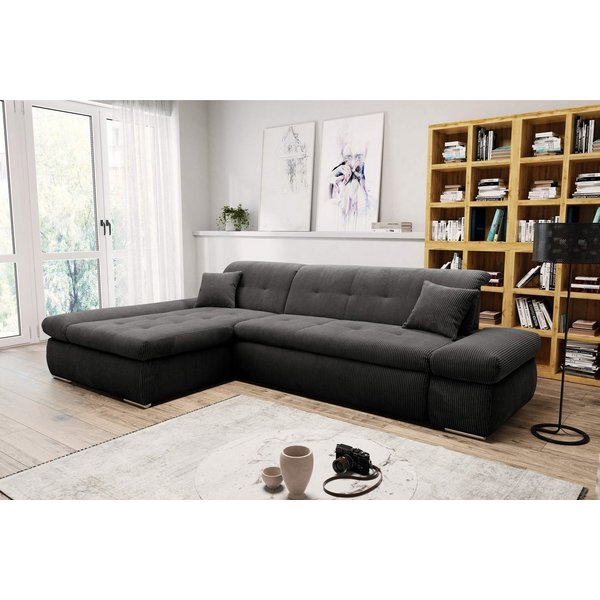 DOMO collection Ecksofa MORIC 300x172 cm, XXL-Sofa mit viel Platz, L-Form, auch in Cord, wahlweise mit Bettfunktion und Armteilverstellung, Cord