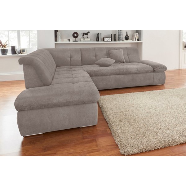 DOMO collection Ecksofa MORIC Massiv! - Belastbar bis 140 kgxSitz, hochwertig & komfortabel, XXL, L-Form, inkl. Zierkissen