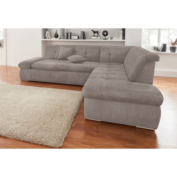 DOMO collection Ecksofa MORIC Massiv! - Belastbar bis 140 kgxSitz, hochwertig & komfortabel, XXL, L-Form, inkl. Zierkissen