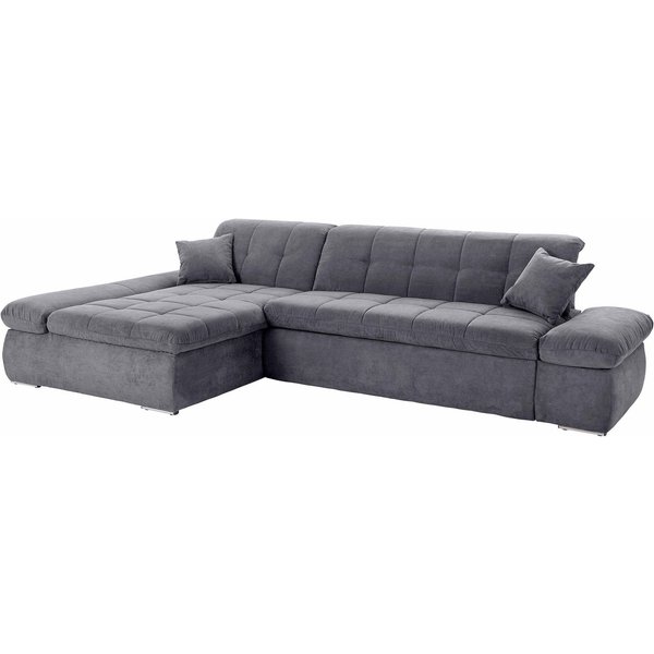 DOMO collection Ecksofa NMORIC XXL, 300x172x80cm, viel Platz, bequem, L-Form, wahlweise mit Bettfunktion und Armlehnverstellung
