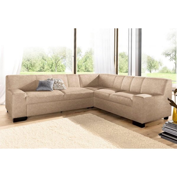 DOMO collection Ecksofa Norma, moderne Armlehnen, zeitlos und elegant, Breite 247cm, L-Form, wahlweise mit Bettfunktion