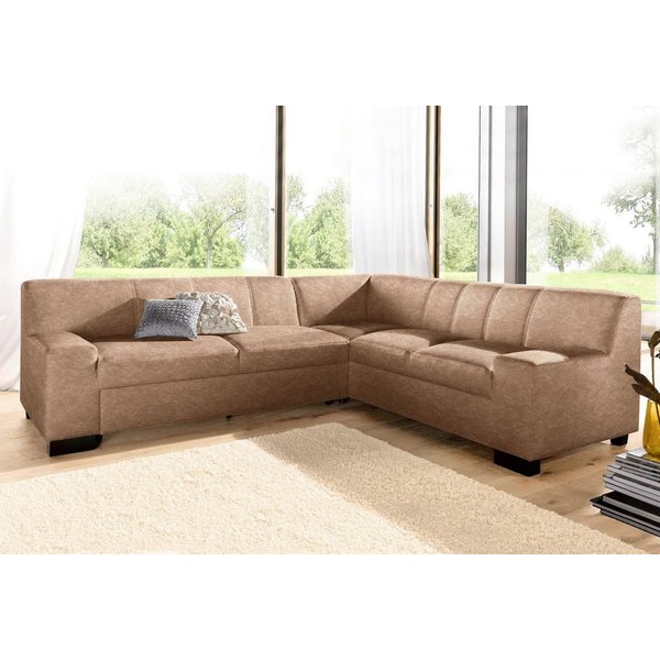 DOMO collection Ecksofa Norma, moderne Armlehnen, zeitlos und elegant, Breite 247cm, L-Form, wahlweise mit Bettfunktion