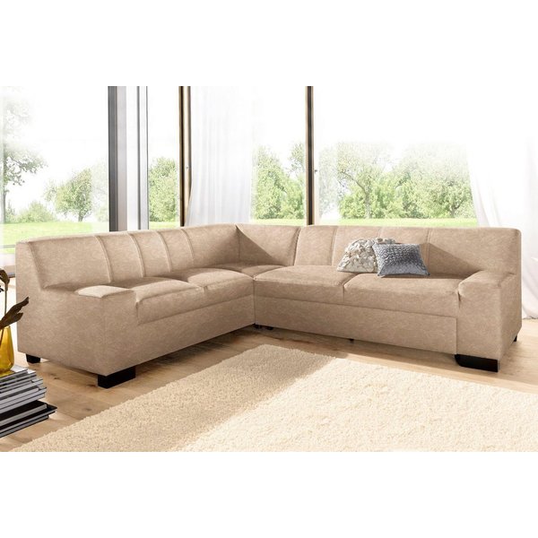 DOMO collection Ecksofa Norma, moderne Armlehnen, zeitlos und elegant, Breite 247cm, L-Form, wahlweise mit Bettfunktion