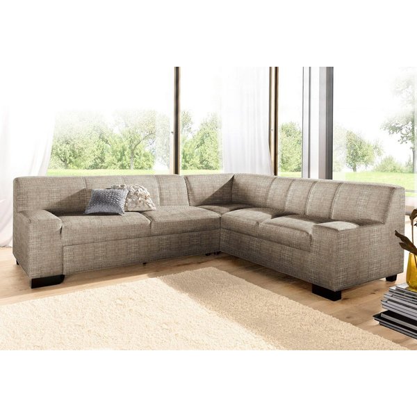 DOMO collection Ecksofa Norma Top, elegant & modern, flache Armlehnen, Breite 247cm, L-Form, wahlweise mit Bettfunktion