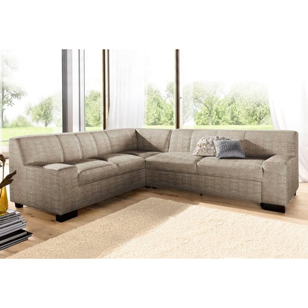 DOMO collection Ecksofa Norma Top, elegant & modern, flache Armlehnen, Breite 247cm, L-Form, wahlweise mit Bettfunktion