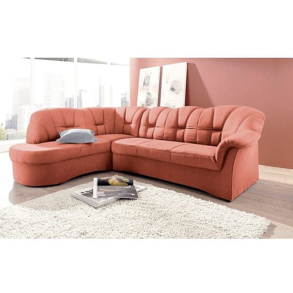 DOMO collection Ecksofa Papenburg, zeitlose Rückensteppung, elegante Armlehne, L-Form, mit Ottomane, wahlweise mit Bettfunktion, OTTOs Choice
