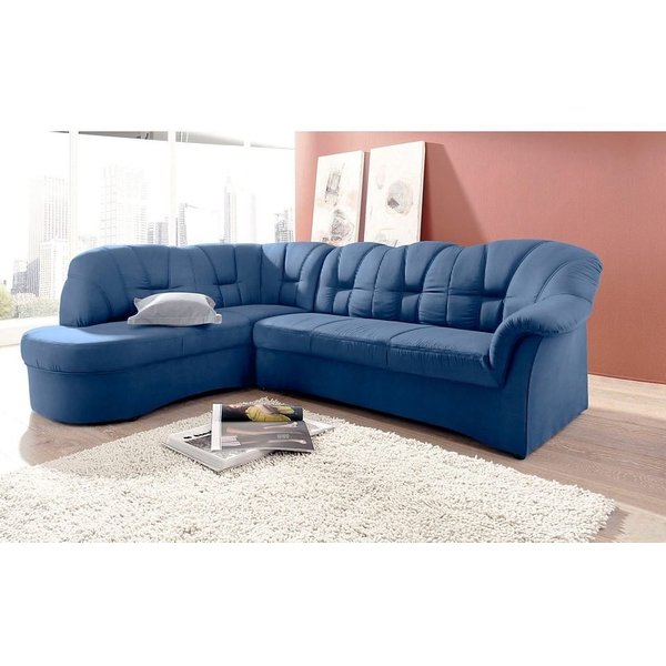 DOMO collection Ecksofa Papenburg, zeitlose Rückensteppung, elegante Armlehne, L-Form, mit Ottomane, wahlweise mit Bettfunktion, OTTOs Choice