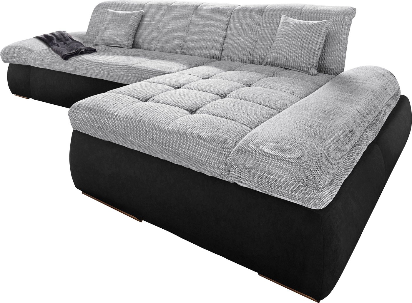 DOMO collection Ecksofa PB MORIC wahlweise mit Bettfunktion + Armteilverstellung, L-Form, im XXL-Format, B/T/H:300/172/80 cm, feine Steppung – Bild 2 von 5