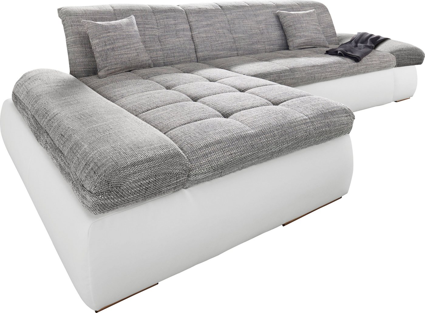 DOMO collection Ecksofa PB MORIC wahlweise mit Bettfunktion + Armteilverstellung, L-Form, im XXL-Format, B/T/H:300/172/80 cm, feine Steppung – Bild 2 von 5