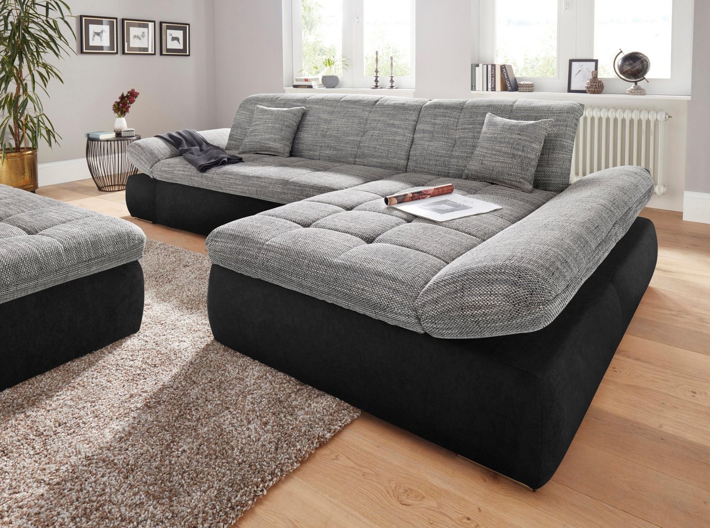 DOMO collection Ecksofa PB MORIC wahlweise mit Bettfunktion + Armteilverstellung, L-Form, im XXL-Format, B/T/H:300/172/80 cm, feine Steppung – Bild 5 von 5
