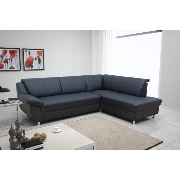 DOMO collection Ecksofa Pilar, elegant & zeitlos, komfortabel, bequeme Armlehnen, Breite 254cm, mit Ottomane, wahlweise mit Bettfunktion, L-Form