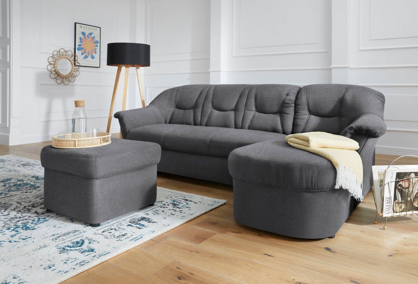 DOMO collection Ecksofa SARAFINA 232x146 cm, auch mit Federkern für noch mehr Sitzkomfort!, whlw. mit Bettfunktion, L-Form – Bild 3 von 5