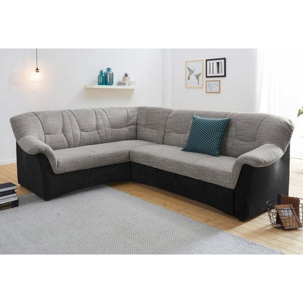 DOMO collection Ecksofa SARAFINA 240x190 cm, auch mit Federkern für mehr Sitzkomfort!, whlw. mit Bettfunktion, elegantes Design, L-Form