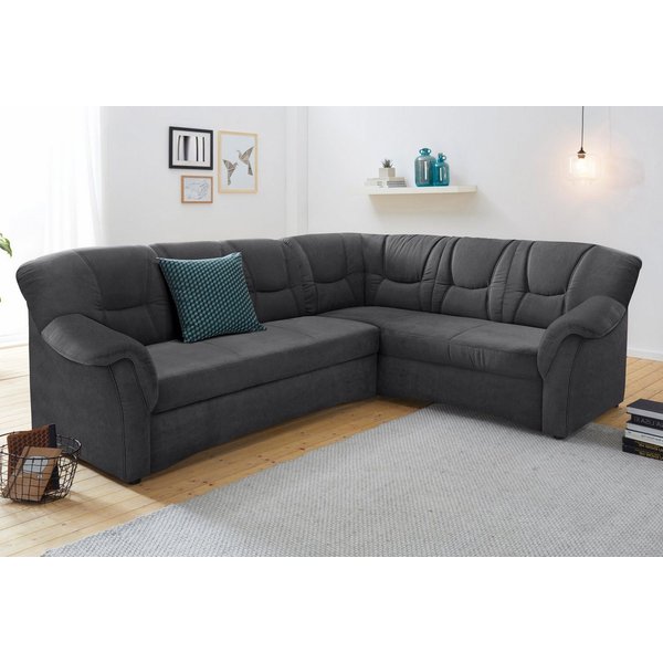 DOMO collection Ecksofa SARAFINA 240x190 cm, auch mit Federkern für mehr Sitzkomfort!, whlw. mit Bettfunktion, elegantes Design, L-Form