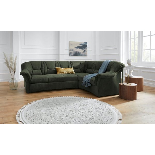 DOMO collection Ecksofa SARAFINA 240x190 cm, auch mit Federkern für mehr Sitzkomfort!, whlw. mit Bettfunktion, elegantes Design, L-Form