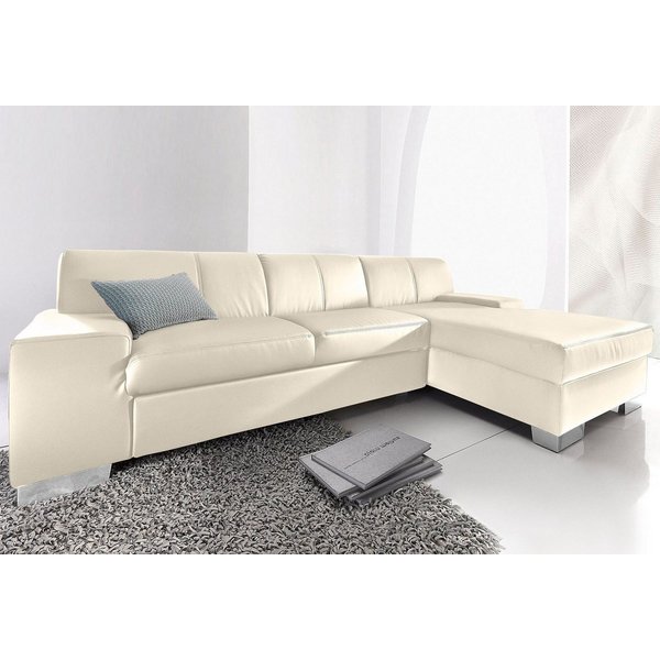 DOMO collection Ecksofa Star, zeitlose Formensprache, elegante Optik, Breite 248cm, L-Form, wahlweise mit Bettfunktion