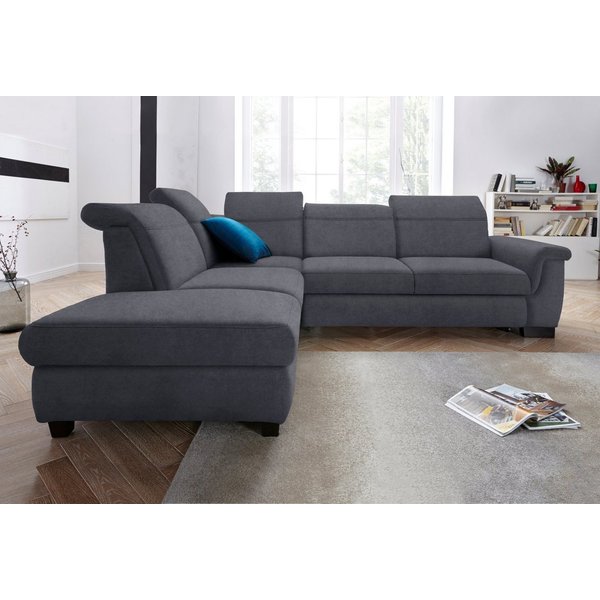 DOMO collection Ecksofa Sully komfortables Sofa, L-Form, wahlweise mit Bettfunktion und Kopf- bzw. Rückenverstellung