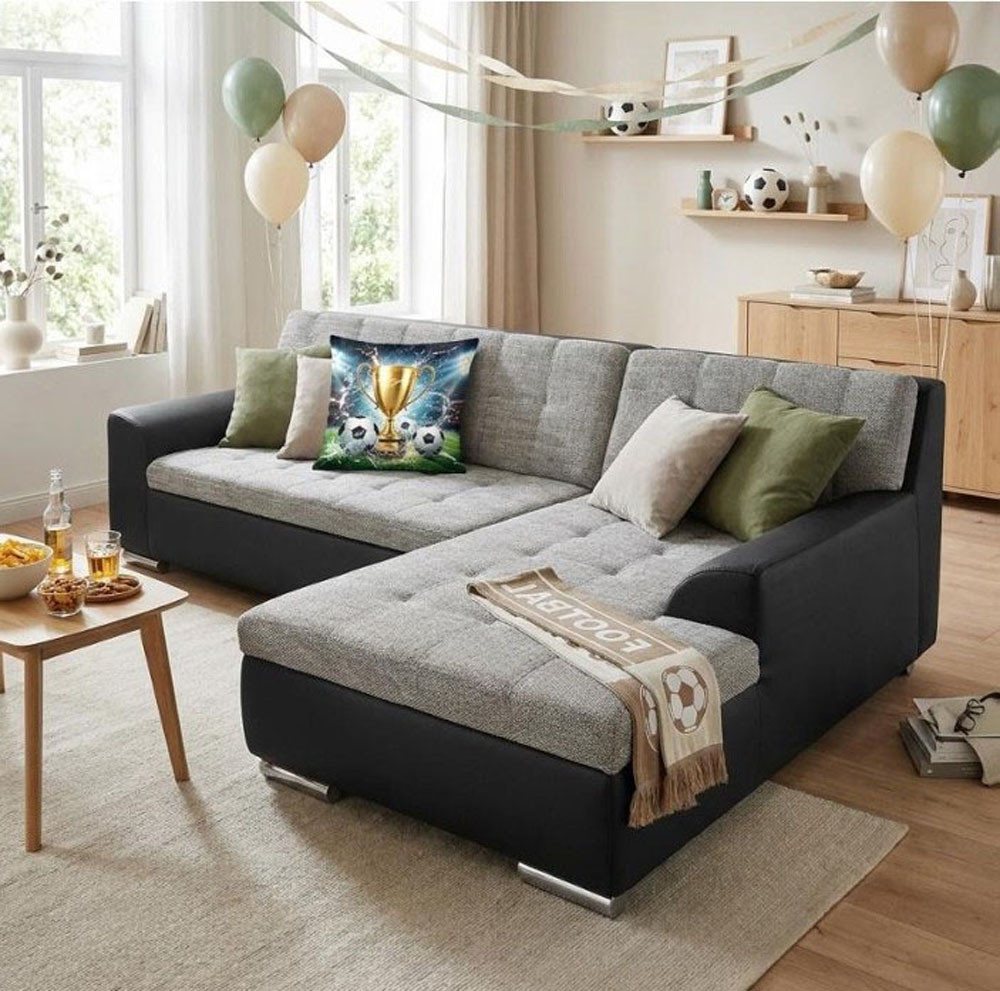 DOMO collection Ecksofa TREVISO viele Bezüge, auch in Cord, L-Form, 267x178 cm, wahlw. mit Bettfunktion, inkl. Zierkissen, Unser Dauertiefpreis – Bild 2 von 5