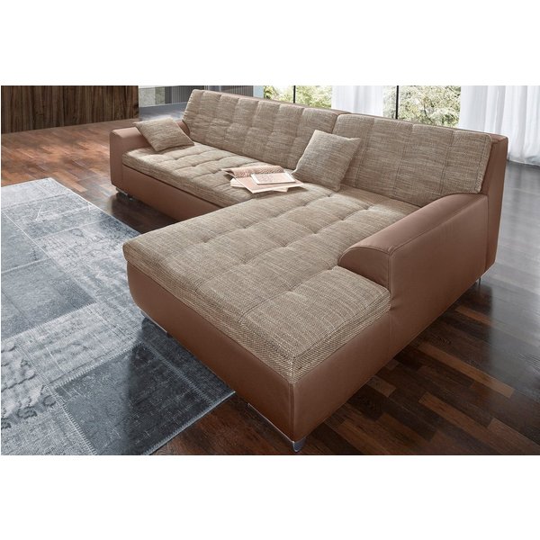 DOMO collection Ecksofa TREVISO viele Bezüge, auch in Cord, L-Form, 267x178 cm, wahlw. mit Bettfunktion, inkl. Zierkissen, Unser Dauertiefpreis
