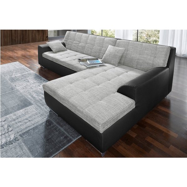 DOMO collection Ecksofa TREVISO viele Bezüge, auch in Cord, L-Form, 267x178 cm, wahlw. mit Bettfunktion, inkl. Zierkissen, Unser Dauertiefpreis