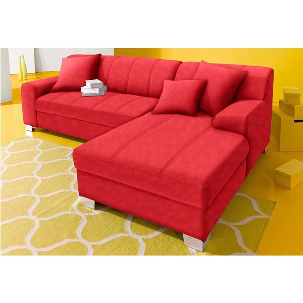DOMO collection Ecksofa TURAH 239x152 cm, inkl. Zierkissen, moderne Steppung, mit Bettfunktion, Schlafsofa, Unser Dauertiefpreis