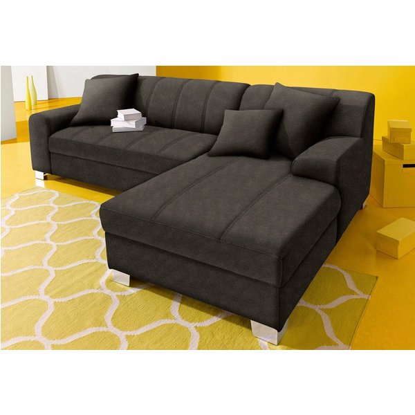 DOMO collection Ecksofa TURAH 239x152 cm, inkl. Zierkissen, moderne Steppung, wahlw. mit Bettfunktion, L-Form, Unser Dauertiefpreis