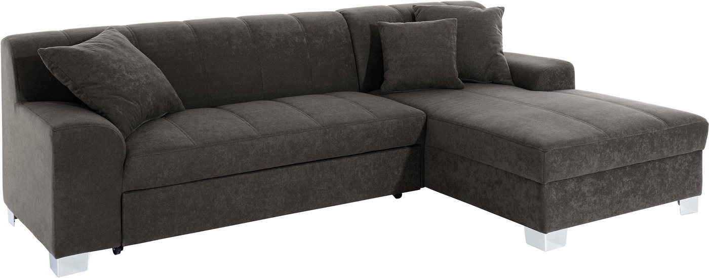 DOMO collection Ecksofa TURAH 239x152 cm, inkl. Zierkissen, moderne Steppung, wahlw. mit Bettfunktion, L-Form, Unser Dauertiefpreis – Bild 4 von 5