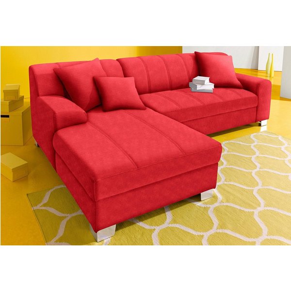 DOMO collection Ecksofa TURAH 239x152 cm, inkl. Zierkissen, moderne Steppung, wahlw. mit Bettfunktion, L-Form, Unser Dauertiefpreis