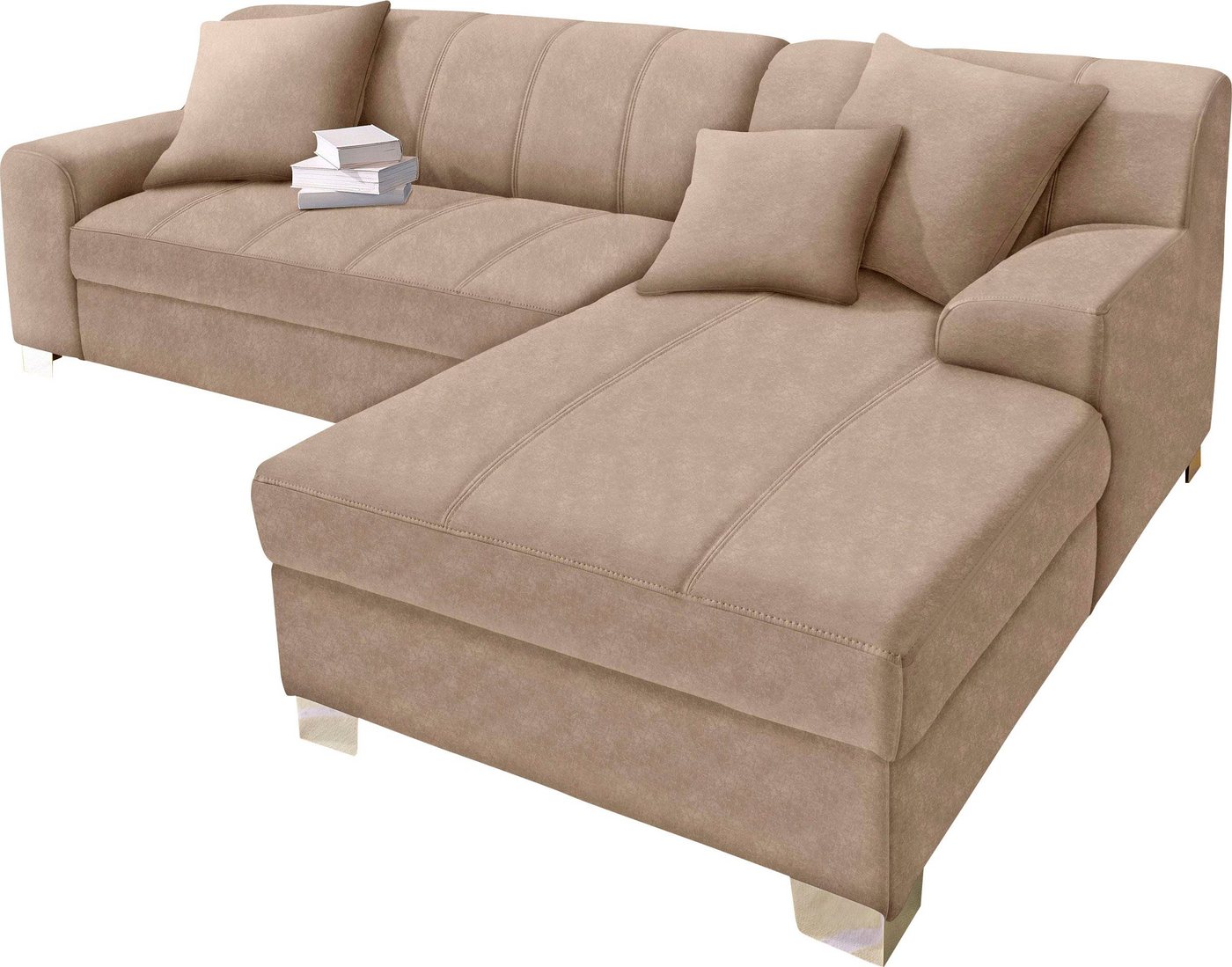 DOMO collection Ecksofa TURAH 239x152 cm, inkl. Zierkissen, moderne Steppung, mit Bettfunktion, Schlafsofa, Unser Dauertiefpreis – Bild 2 von 5