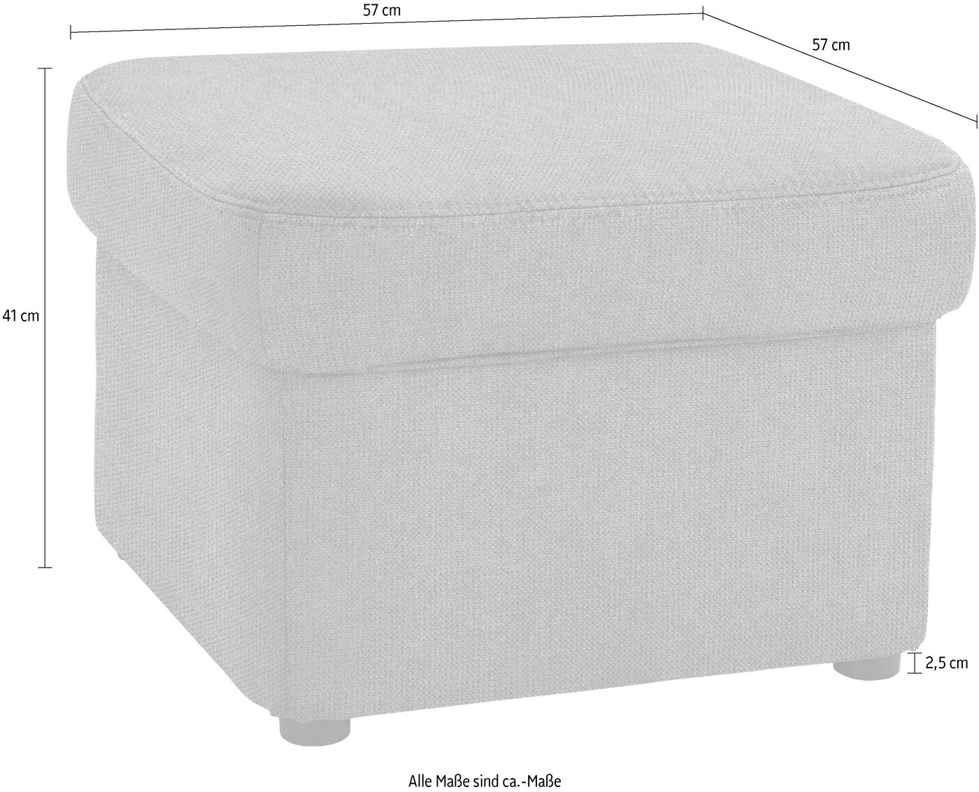 DOMO collection Hocker Papenburg elegant und zeitlos, B/T 57/57cm, in großer Farbvielfalt – Bild 4 von 5