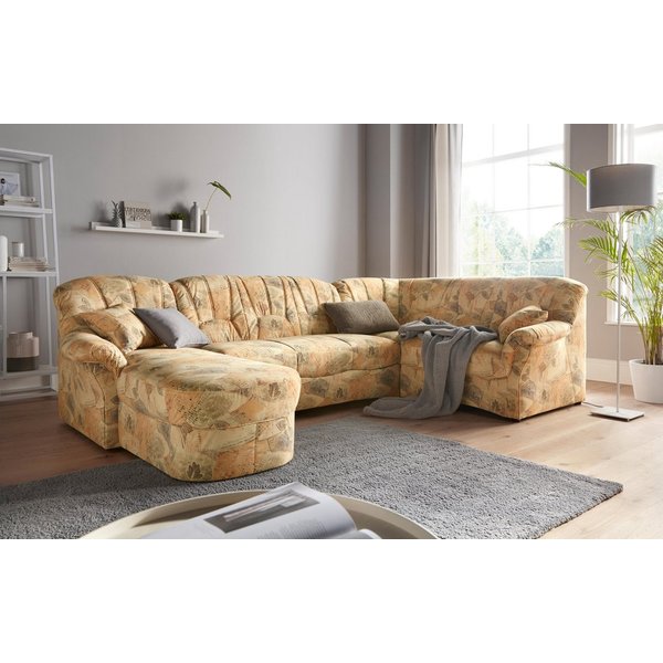 DOMO collection Wohnlandschaft Bahia mit viel Platz, Breite 308cm, zeitloses Design, U-Form, wahlweise mit Bettfunktion