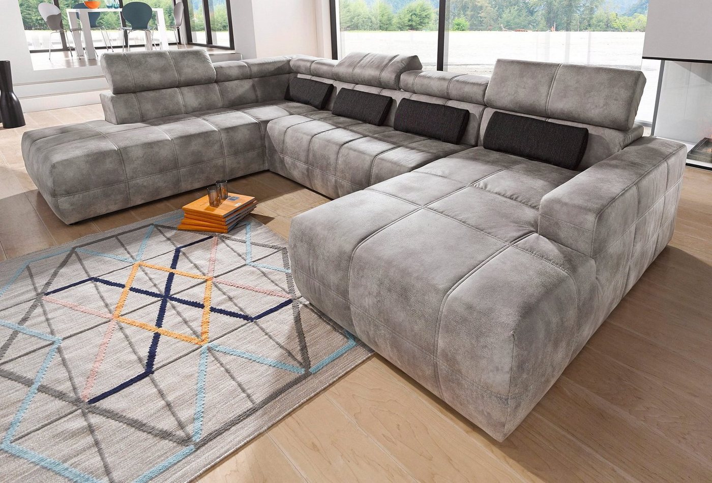 DOMO collection Wohnlandschaft BRANDON whlw. mit Sitztiefenverstellung, whlw. Nierenkissen, mit Kopfteilverstellung, wahlweise Sitztiefenverstellung, U-Form – Bild 2 von 5