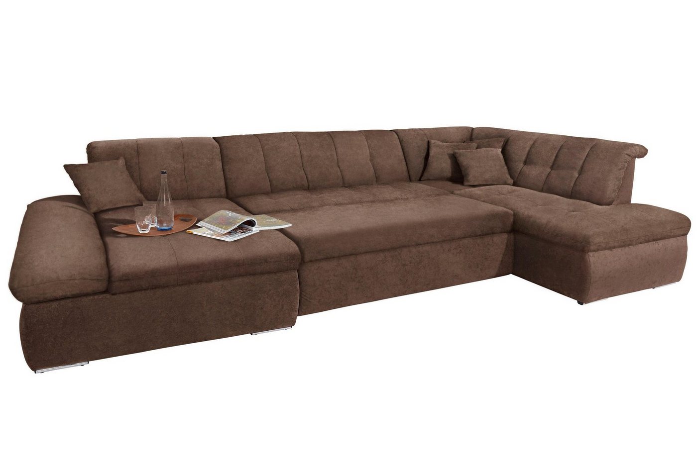 DOMO collection Wohnlandschaft NMORIC im XXL-Format, 353x216x80 cm, inkl. Zierkissen U-Form, wahlweise mit Bettfunktion und Armlehnenverstellung – Bild 2 von 5