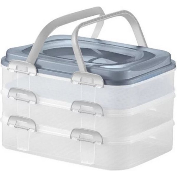 Domotti Lunchbox 34001, Kunststoff, Dreistöckiges Lebensmittelbehälter Dolce