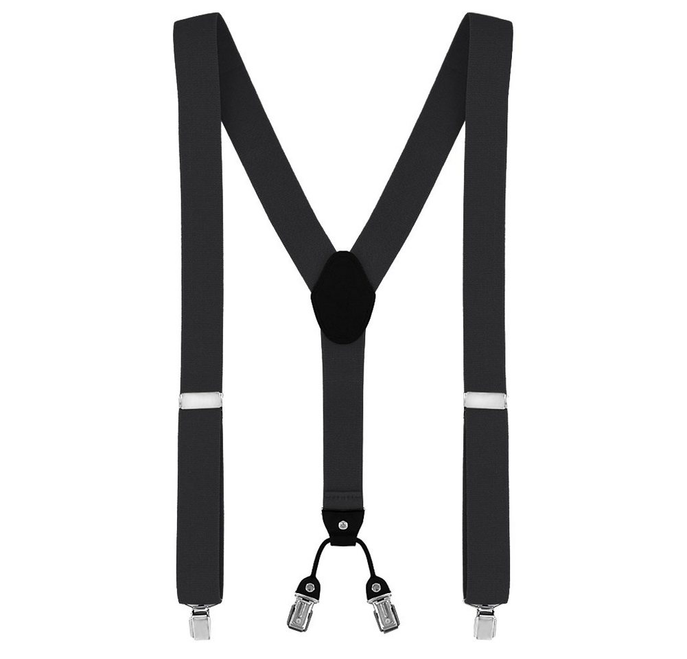 DonDon Hosenträger 3,5 cm breit (2er Set, 2-St., Hosenträger mit farblich passender Fliege) 2er Set, Hosenträger Y-Form, farblich passende Fliege – Bild 2 von 5
