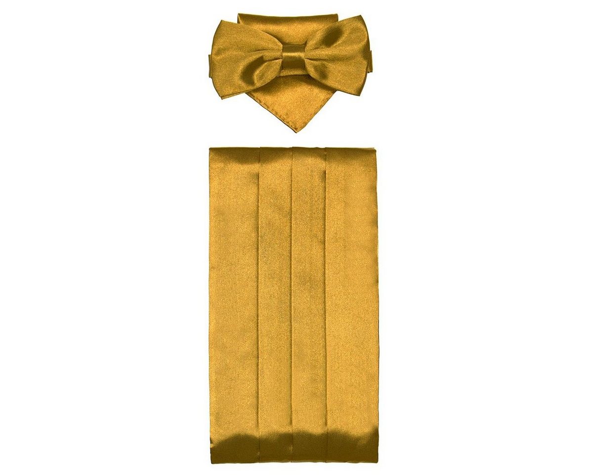 DonDon Kummerbund 3er Set Kummerbund Fliege Einstecktuch glänzend und gleichfarbig, (3er Set, 3-St. 1x Fliege, 1x Einstecktuch und 1x Kummerbund), 3er Set, farb – Bild 5 von 5