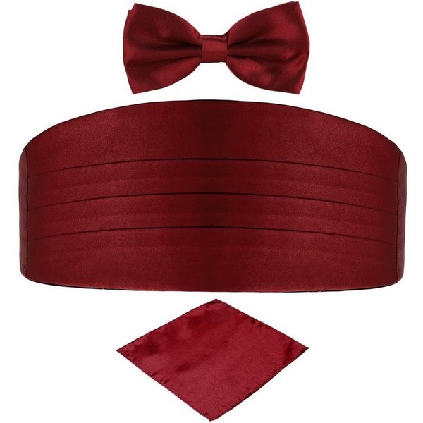 DonDon Kummerbund 3er Set Kummerbund Fliege Einstecktuch glänzend und gleichfarbig, (3er Set, 3-St. 1x Fliege, 1x Einstecktuch und 1x Kummerbund), 3er Set, farb