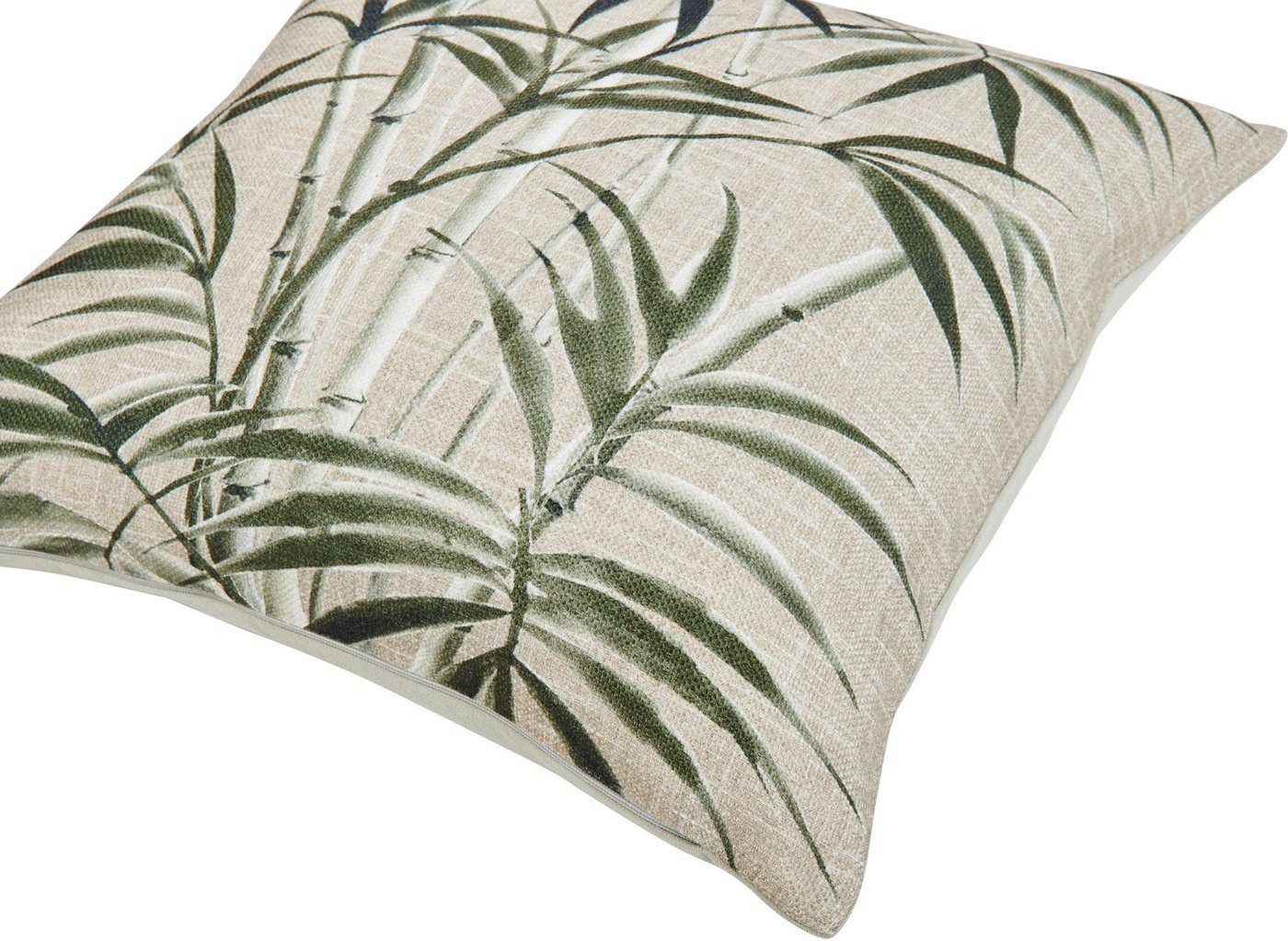 done.® Kissenhülle Areca Palm, (1 Stück), Kissenhülle mit Leinenanteil, einseitig bedruckt mit natürlichem Motiv – Bild 3 von 5