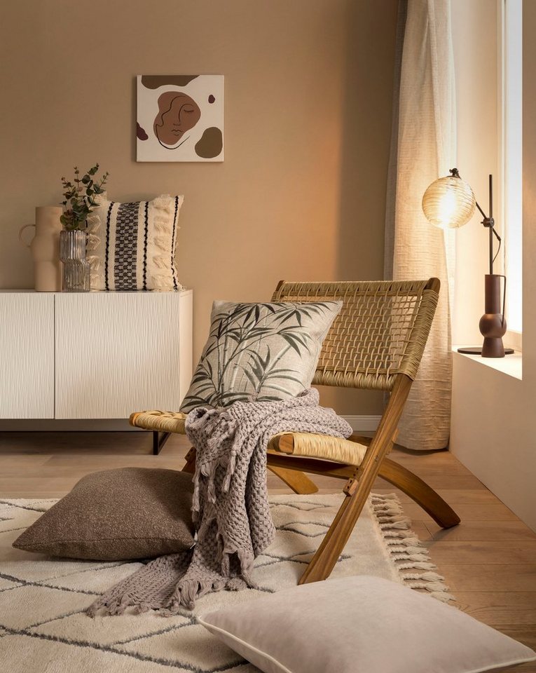 done.® Kissenhülle Areca Palm, (1 Stück), Kissenhülle mit Leinenanteil, einseitig bedruckt mit natürlichem Motiv – Bild 4 von 5