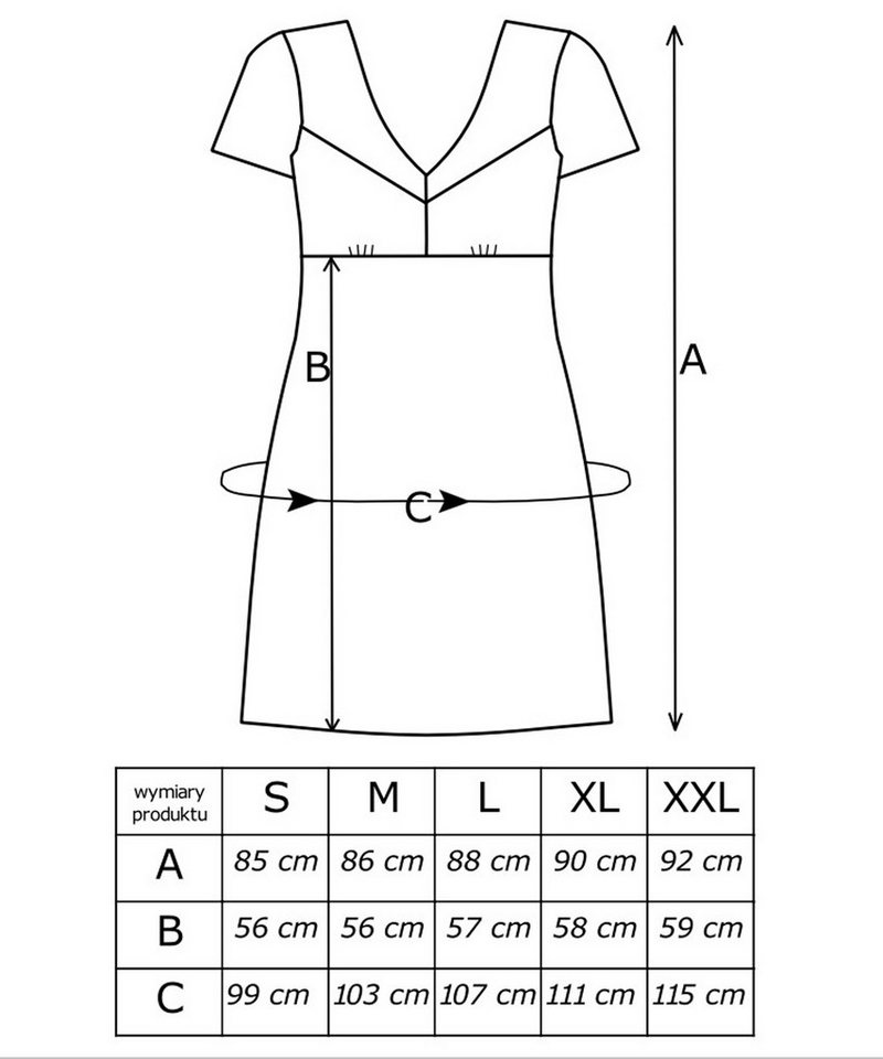 Donna Nachthemd Elena (Set, 1-tlg., 1-teilig) Damen Sleepshirt ca.90cm Schlafshirt Viskose Kurzarm Spitze – Bild 5 von 5