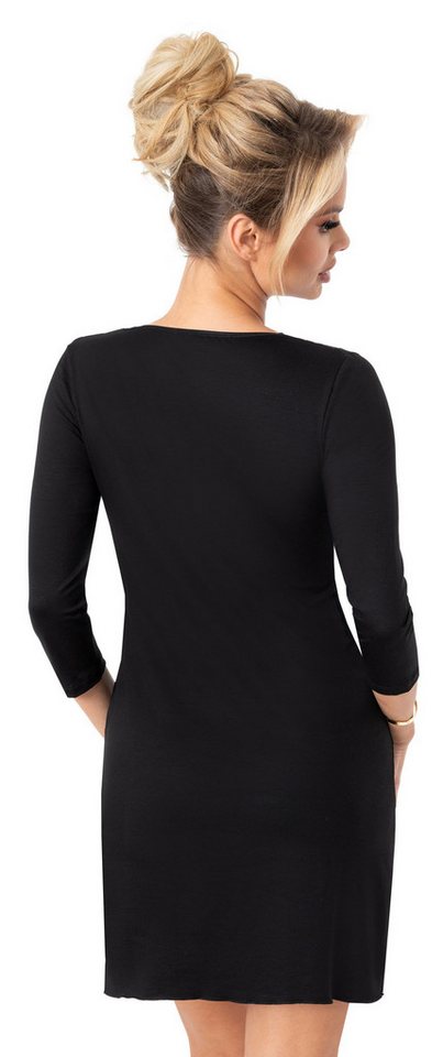 Donna Nachthemd Margo (Set, 1-tlg., 1-teilig) Damen Sleepshirt ca.90cm Schlafshirt Viskose 3/4 Arm Spitze – Bild 3 von 3