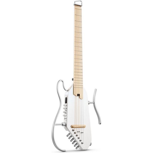 Donner Akustikgitarre HUSH I PRO Reisegitarre Effekte Smart E-Gitarre Set mit Kopfhörer, Matt Federleichte kopflose Gitarre, Kopfhörer, Gigbag, Gurt, Ladekabel,