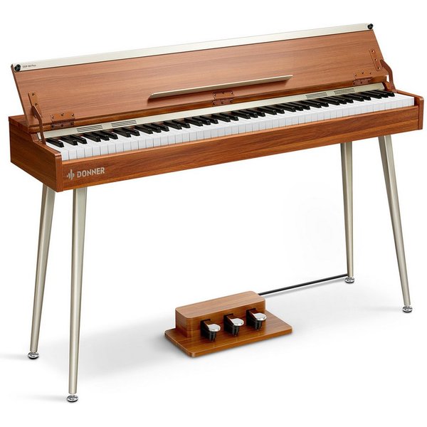 Donner Digitalpiano 88 Tasten Progressiv Gewichteter Hammermechanik E-Piano DDP-80 PLUS (Set, Pedal, Netzteil), 128 Polyphonie, für zu Hause, Lernfunktion, Kopf