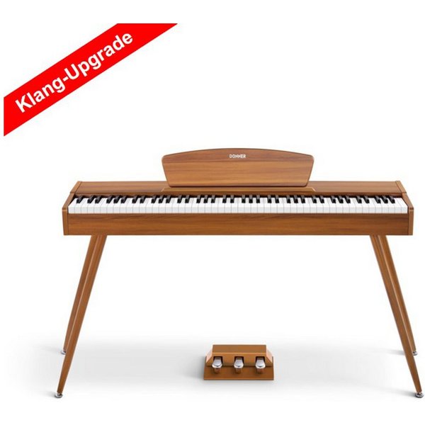 Donner Digitalpiano DDP 80 Upgrade Gewichtete Tasten mit Konzertstrings und Orgelklang (Set, mit Notenständer, Dreifachpedal, Netzteil), für Anfänger,Elektrisch