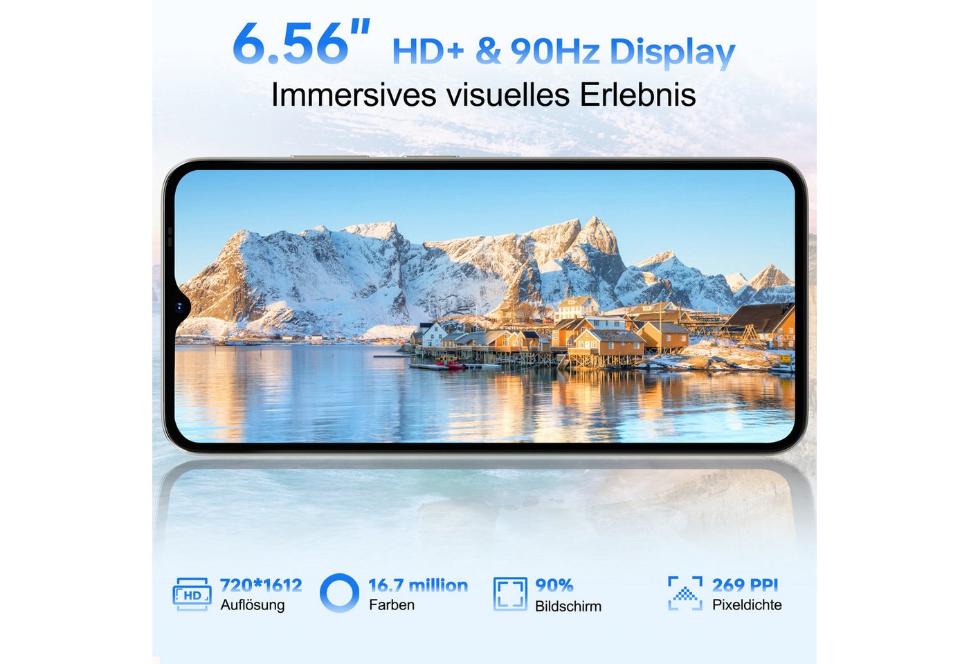 DOOGEE NOTE 56X 24GB RAM+64GB RAM Handy Ohne Vertrag Android 16 Smartphone (16,66 cm/6.56 Zoll, 64 GB Speicherplatz, 8 MP Kamera, 6.56" HD+ 90Hz, 8MP+5MP, 6150m – Bild 5 von 5